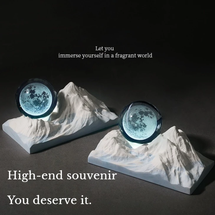 Healing Moon Snow Mountain Luminous Aromatherapy Gift Box A High-end Decorative Gift for Atmosphere