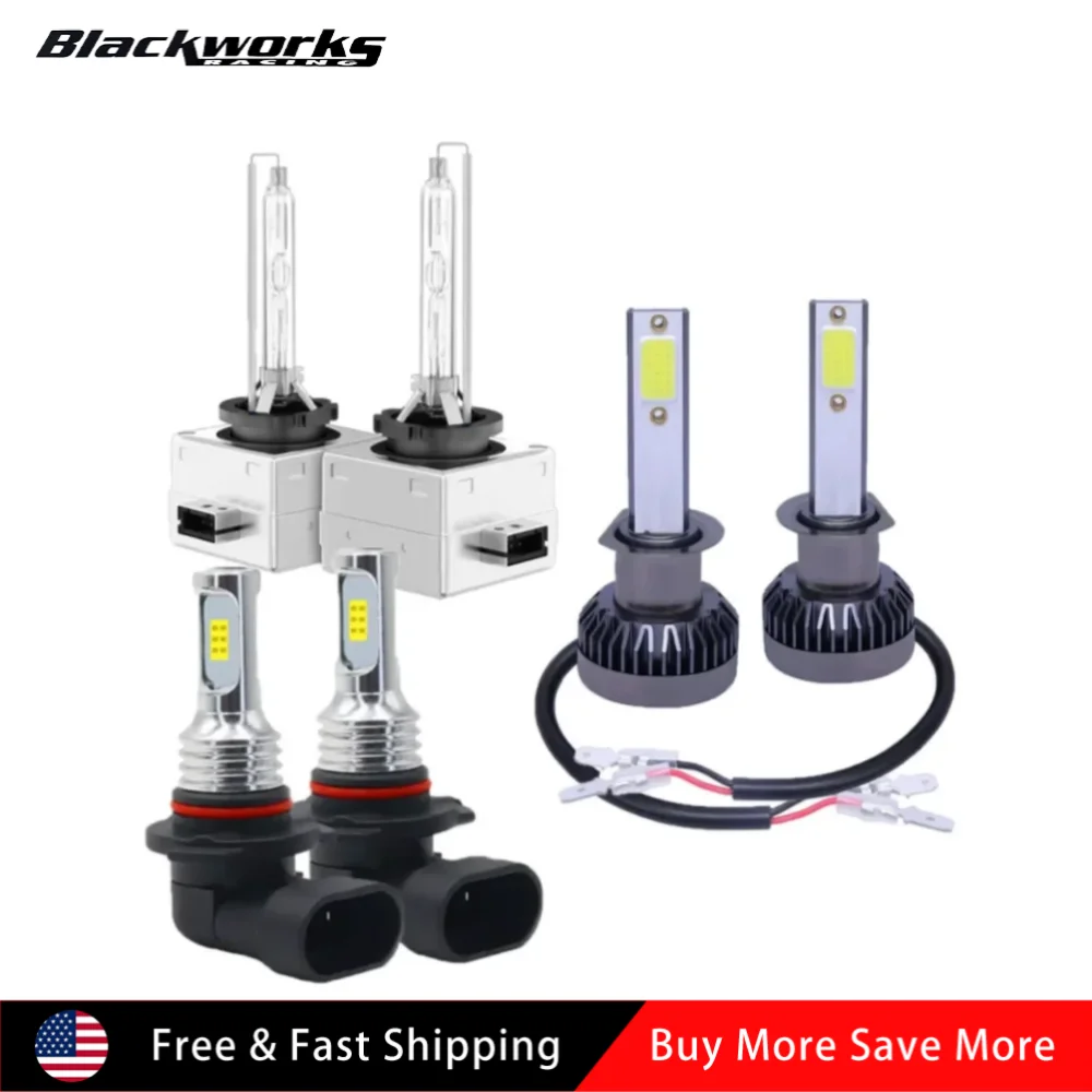 9145 9140 9005 9006 H10 Durable 6000K LED Headlight High-Low Beam Fog Light Bulbs Sliver For 2007-2014 Cadillac Escalade