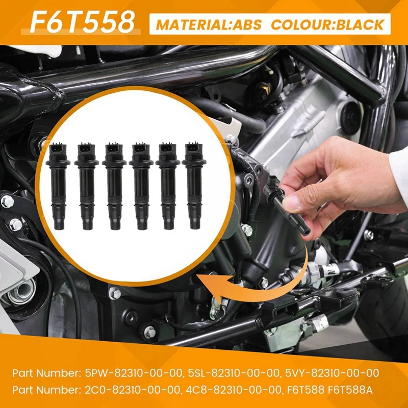 6PCS 31312514 Car Ignition Coil Kits For Volvo S60 S80 S90 V40  V70 V90 XC40 XC60 XC70 XC90 2.0L 2015-2019 UF756 T2