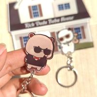 2025 Cute Wall Key Holder Creative Cartoon Keyring Hanger Acrylic Bubu Dudu Keychains