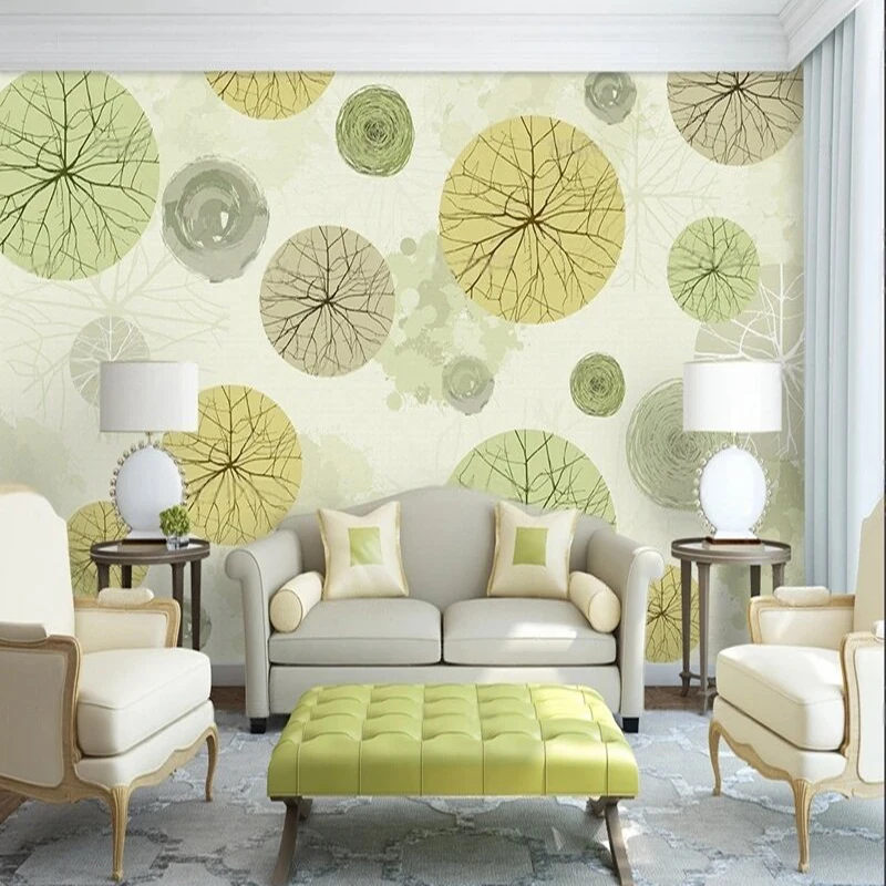 Beautiful modern retro fresh and simple mural TV luxurious home decoration bedroom background wall