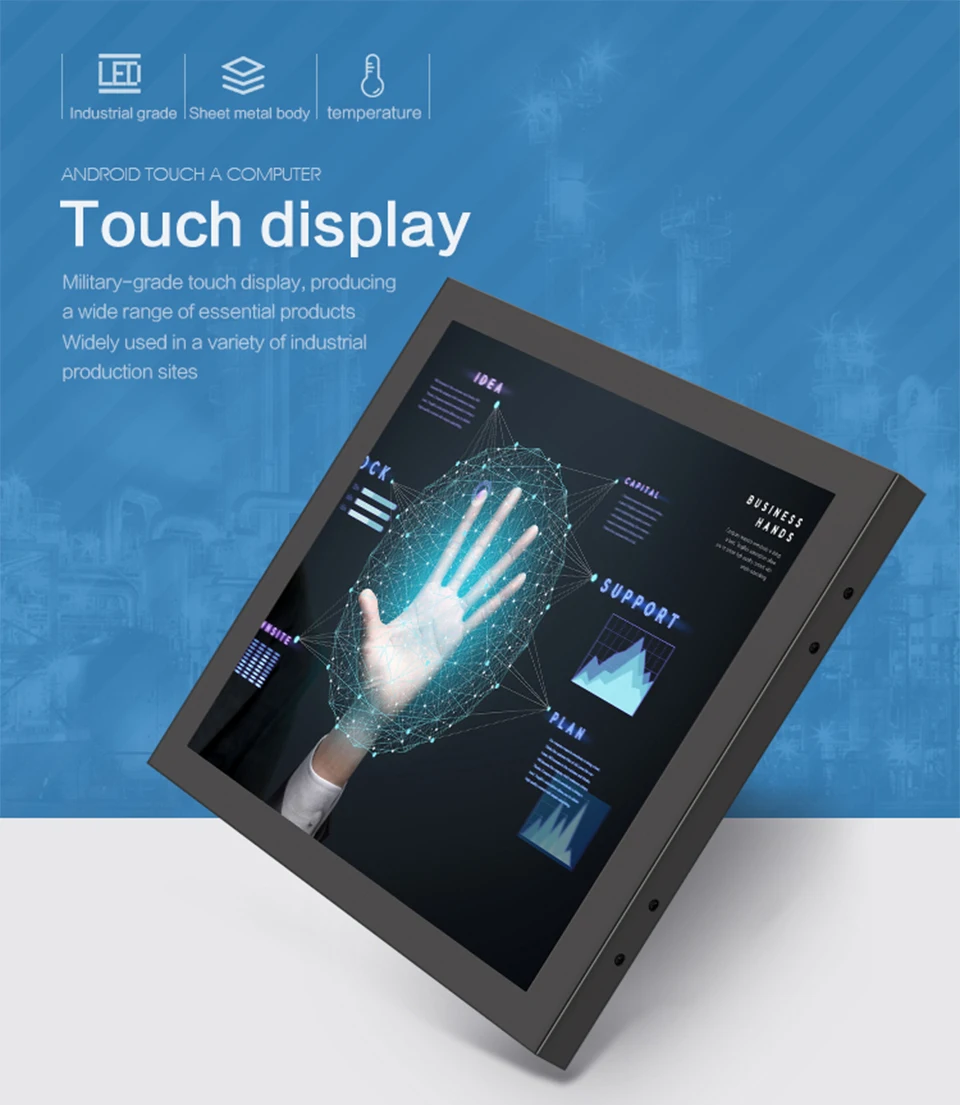 

sunlight readable 1000 nits outdoor weatherproof lcd display monitor 22inch advertising screen ip67