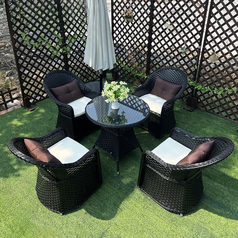 Outdoor homestay garden courtyard leisure rattan table and chair combination outdoor scenic spot terrace rooftop creative rattan