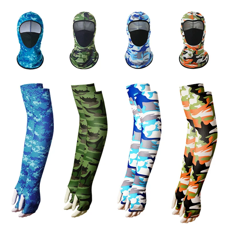 Cycling Motorcycle Mesh Breathable Face Mask Balaclava Outdoor Sports Sunscreen Thumb Sleeve Suit Neck Scraf Riding Headgear