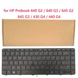 Replacement US Keyboard for HP Probook 640 G2 640 G3 645 G2 645 G3 430 G4 440 G4 Laptop Backlight with Pointer