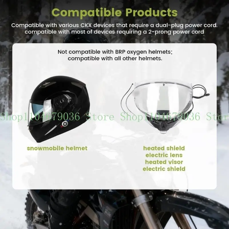 

652F Quick Connection Heated Snowmobile Helmet RCAs Cable Heated Cord For Cold Weather Riding Easy Installation