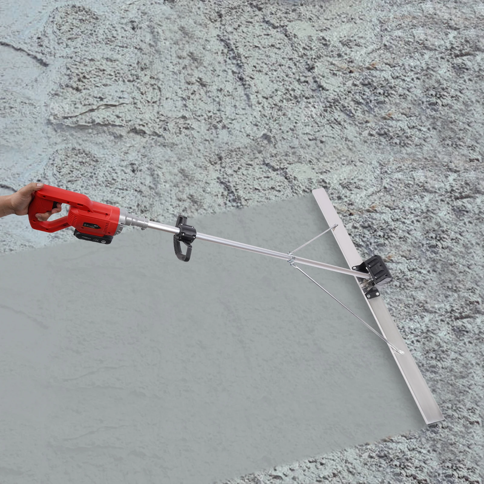 Portable Suction Vibrator with 48W Motor, Stainless Steel Ruler, Adjustable Vibration Frequency, Cordless for Efficient Concrete