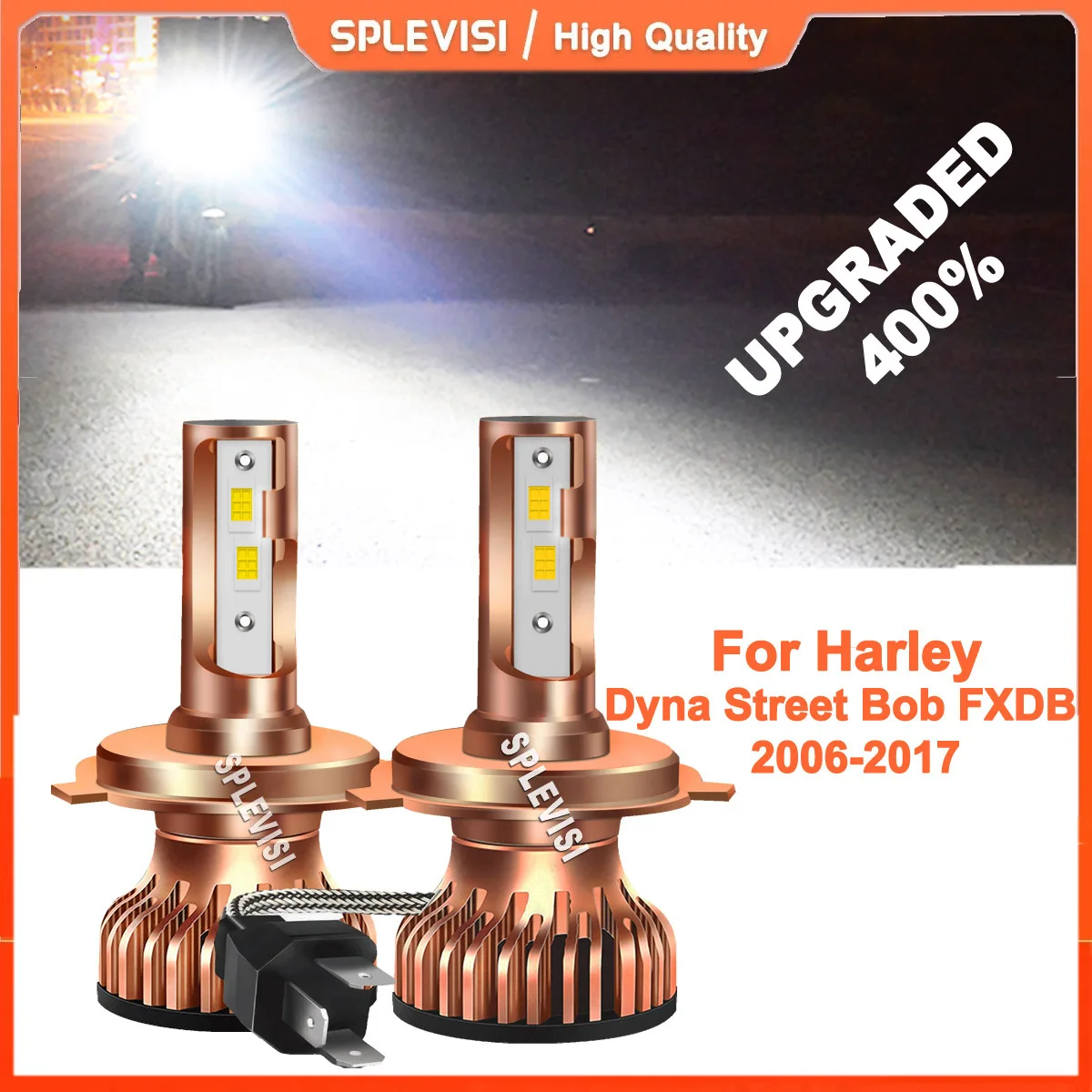 

2x h4 led motorcycle headlights Whtie For For Harley Dyna Street Bob FXDB 2006-2017 Electra Glide Ultra Classic FLHTCU 1989-2018