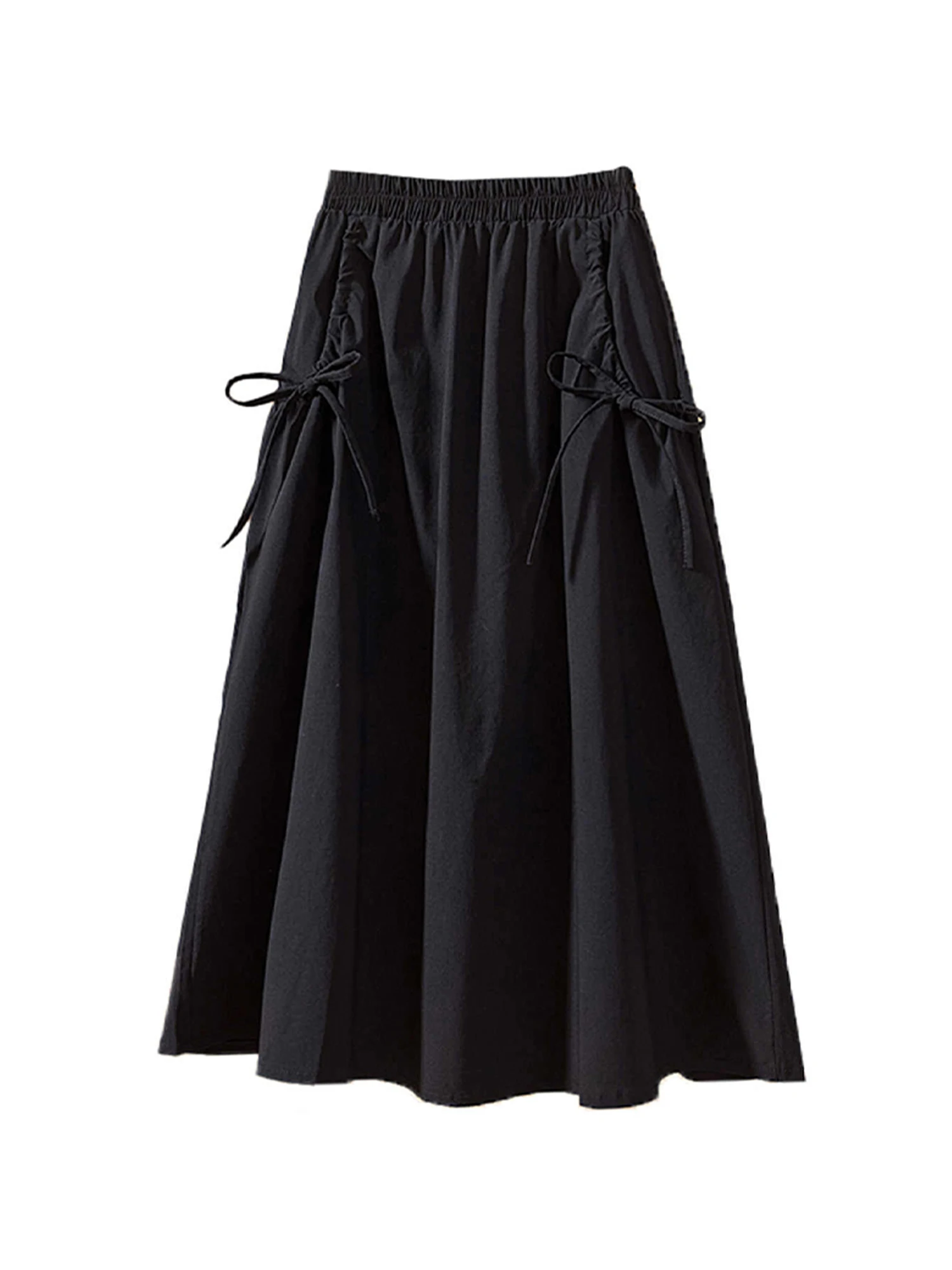 

Женская черная готическая юбка трапециевидной формы средней длины Harajuku Y2k Oversize с бантом, винтажная летняя юбка 90-х годов, модная одежда в стиле эмо 2000-х годов