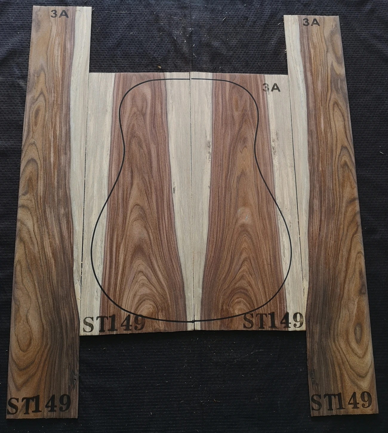 Pao  Ferro SOLIDE  Wood Guitar Back Side board Making Guitar Material parts accessories
