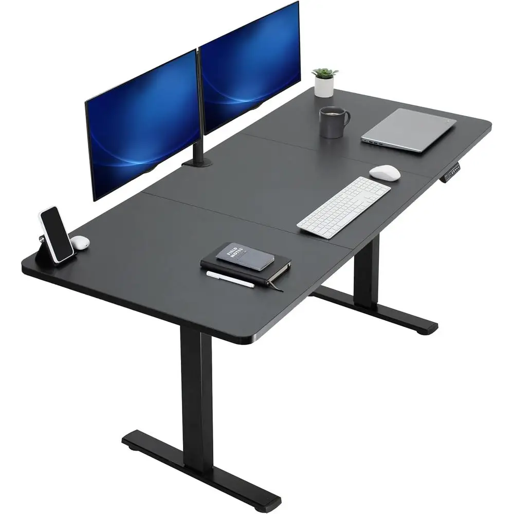 

Electric 71 x 30 in Standing Desk, Memory Height Adjustment, 1B Series, Holds 220 lbs, Black Top Black Frame, DESK-KIT-1B7B