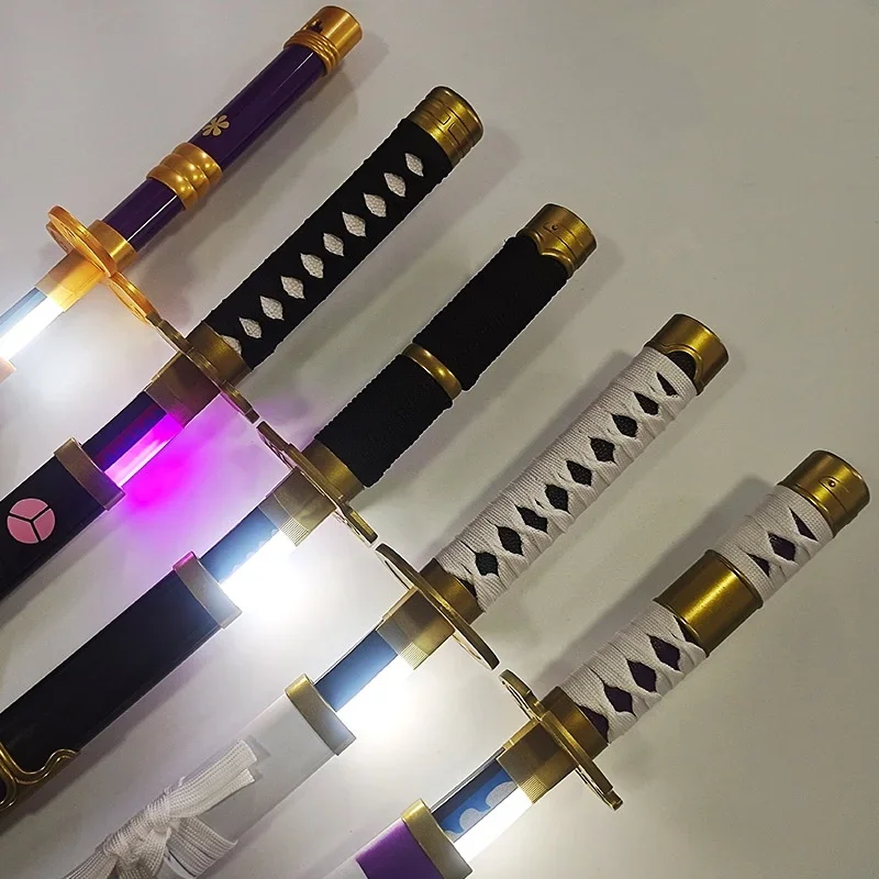 104cm Bright Roronoa Zoro Katana Luminous Led Light One Piece Sword Anime Cosplay Prop Real Japanese Katana Samurai Sabre Gift
