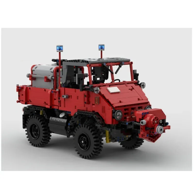 MOC-166417 U411 Fire Truck with Trailer Assembly Splicing Building Block Model 3825 Parts Kids Building Blocks Toy Gift