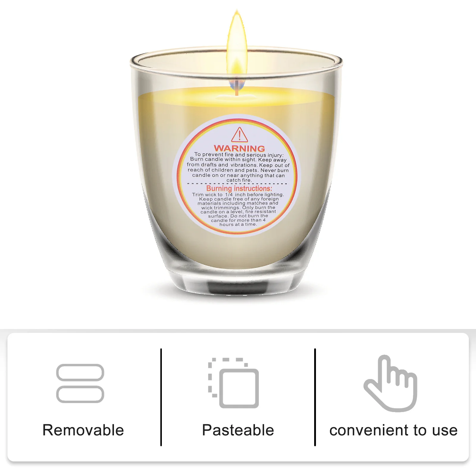 

500Pcs Warning Sticker Paper Decals Easy Peel Adhesive for Jar Safety Labels Removable Warning Decal Durable