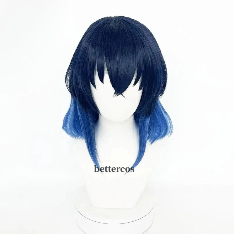 Wysokiej jakości peruka do cosplayu Anime Hashibira Inosuke, odporna na ciepło, syntetyczne włosy + czepek pod perukę