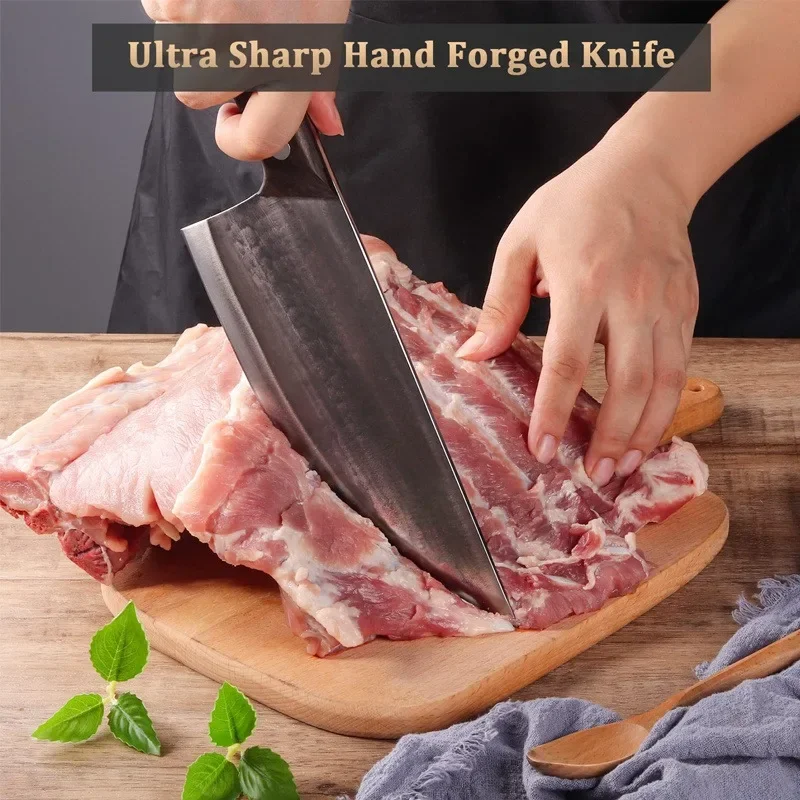 Manual precision forging slaughter cutlass,professional chef knife,versatile sharp knife,pig slaughter sheep kitchen accessories