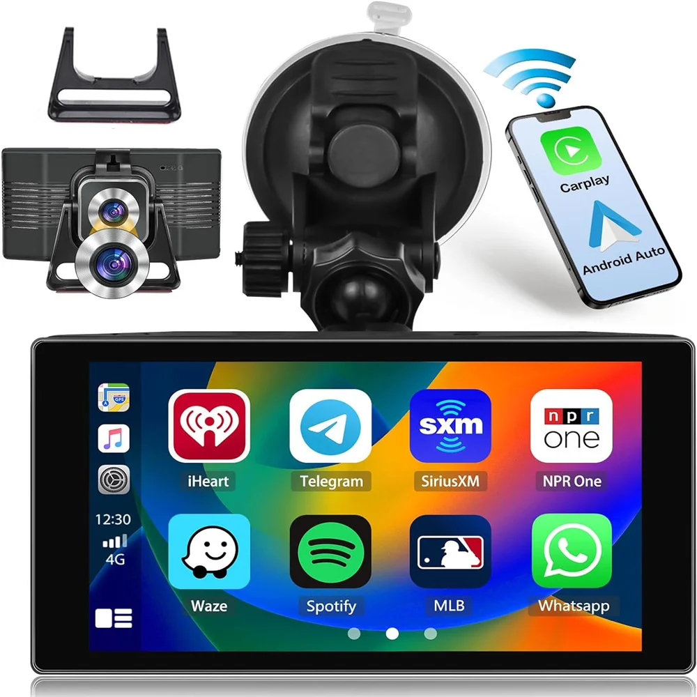 

ISFRIDAY T52 4K Dash cam 5“ Carplay Android Auto Car DVR GPS Navigation WIFI FM Rear View Mirror Video Recorder Motion Detection