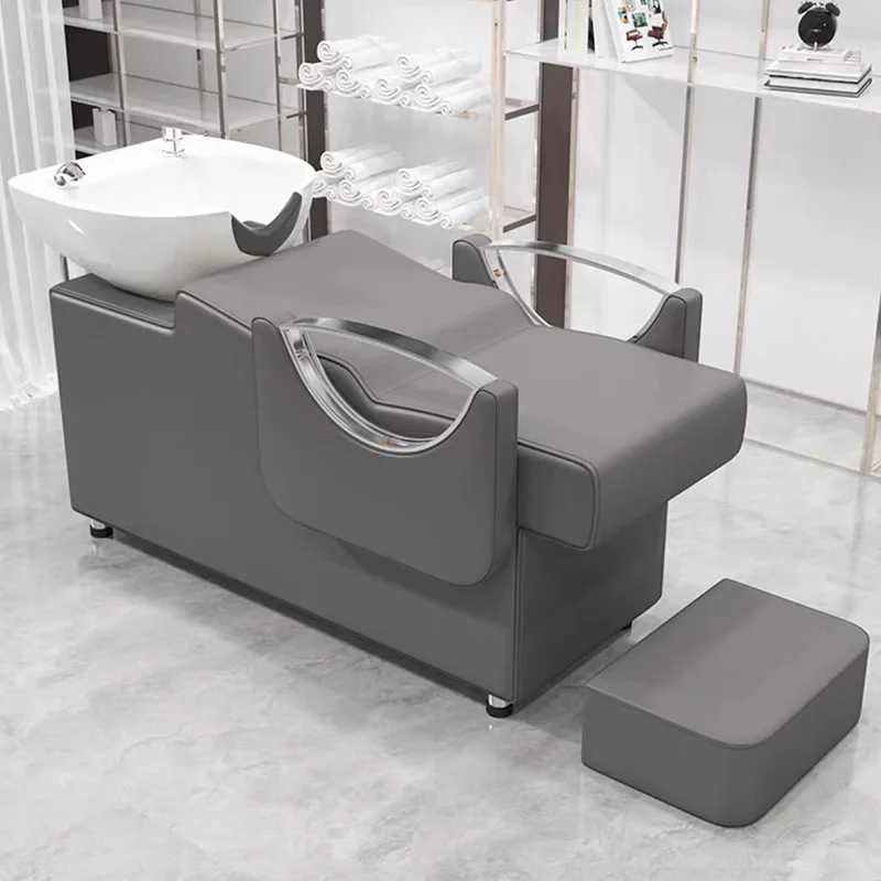 Shampoo bed Barber shop Half-lying Ceramic basin Massage flush