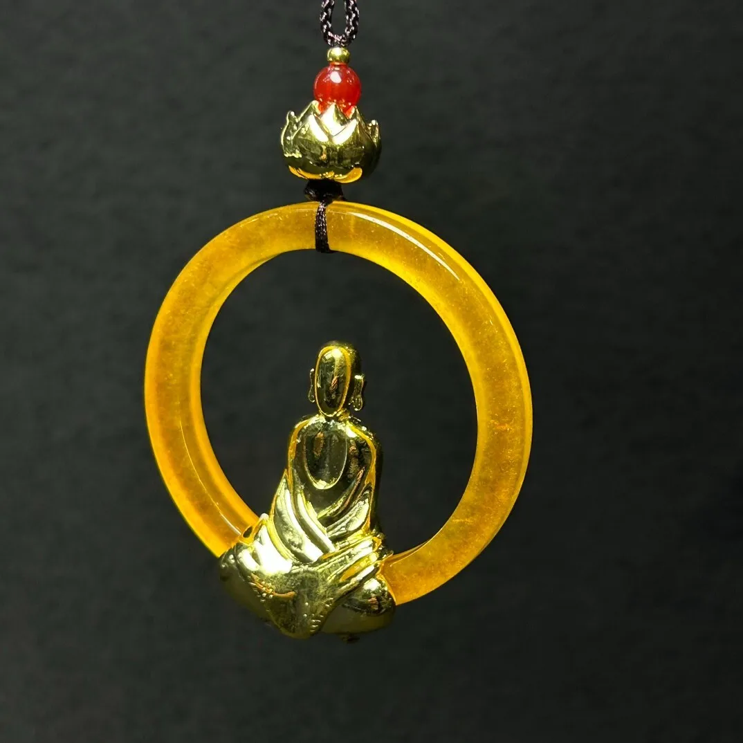 Real Natural High Ice yellow Jade Jadeite amulet Pendant&Necklaces