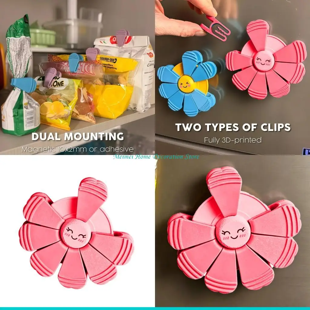 H7BF Elegant Blossom Clip Perfect For Displaying Artwork Recipes On Metal Surfaces