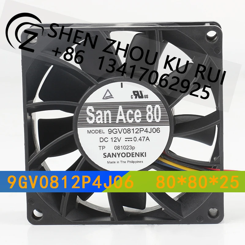 

Новый Sanyo 8025 5 В 24 В 48 В постоянного тока 12 В 0,47 А AC EC 8 см 4-проводной переключатель корпуса Большой объем воздуха Сервер 9GV0812P4J06 Охлаждающий вентилятор