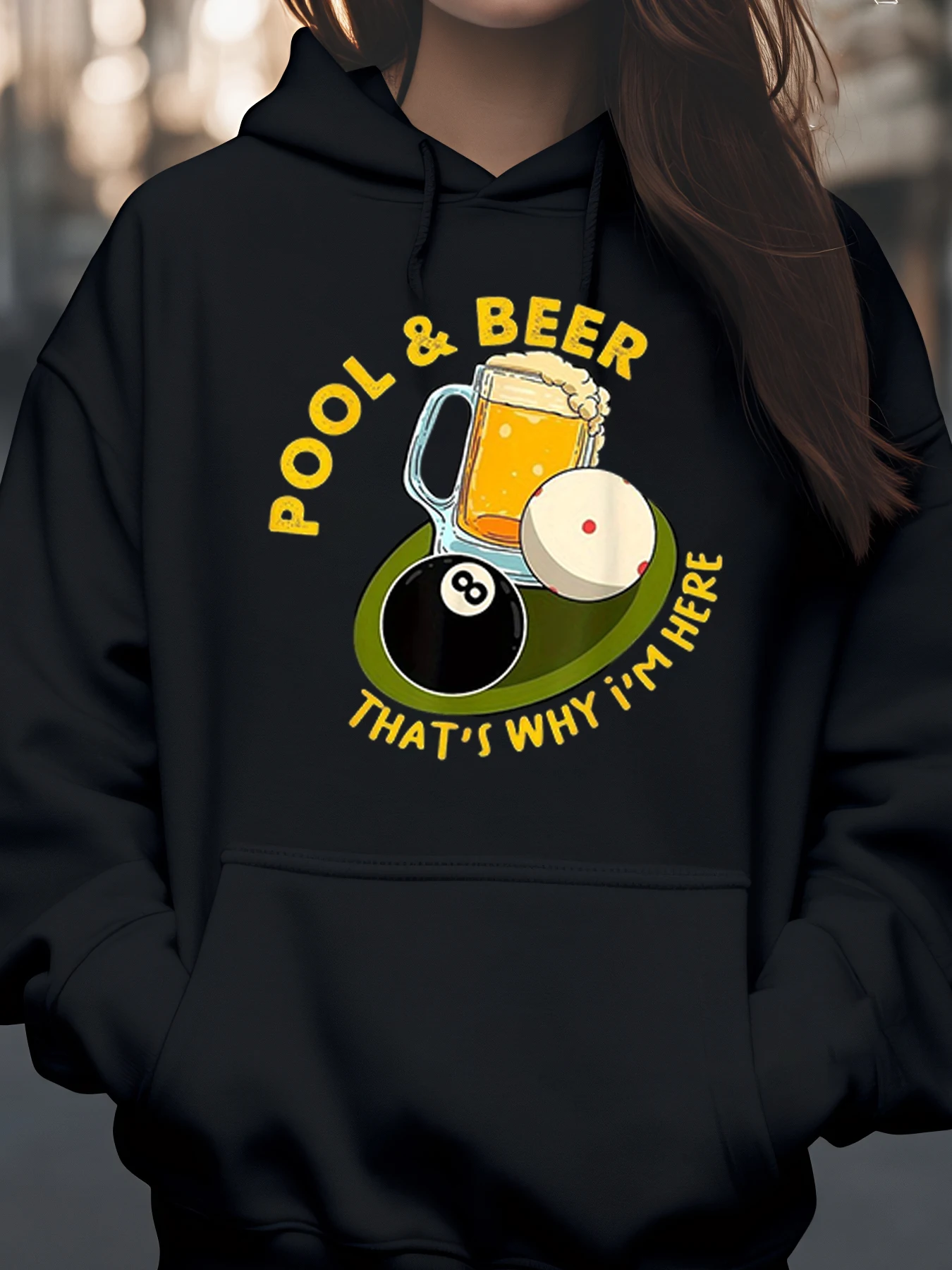 

Толстовка с рисунком «Бассейн и пиво, вот почему я здесь» для повседневной одежды для мужчин и женщин