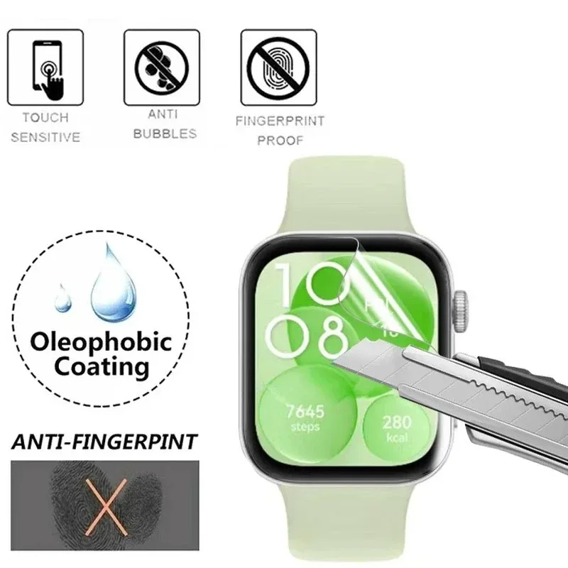 5 Stück Displayschutzfolie für Huawei Watch Fit 3/4/4Pro/5Pro, kratzfest, transparente TPU-Hydrogel-Folie, Huawei-Zubehör, Schutzfolie. – Detail 3