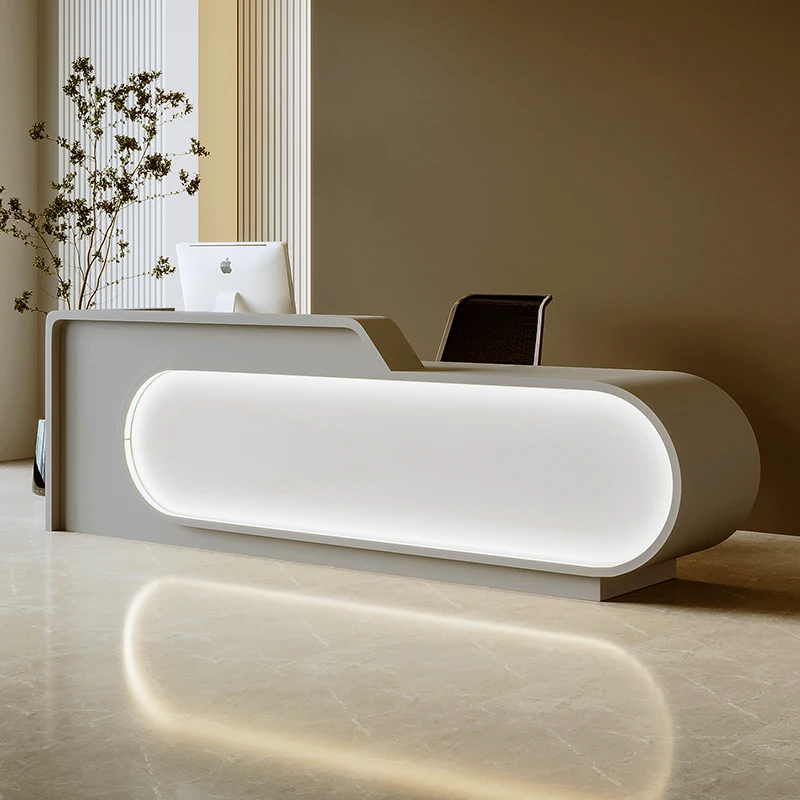 مكاتب استقبال حديثة وفريدة من نوعها، مكاتب استقبال زاوية بسيطة جمالية وبسيطة، تصميم أثاث Escritorio الأوروبي العصري