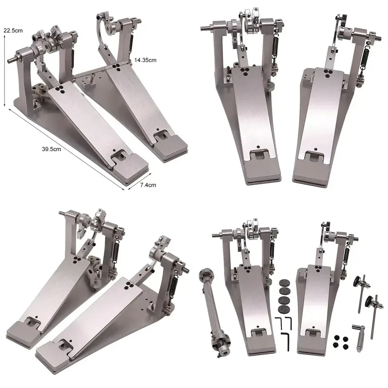 Silver Double Pedal Jazz Bass Drum Practice Mallet for Drum Set Instrument Accessories