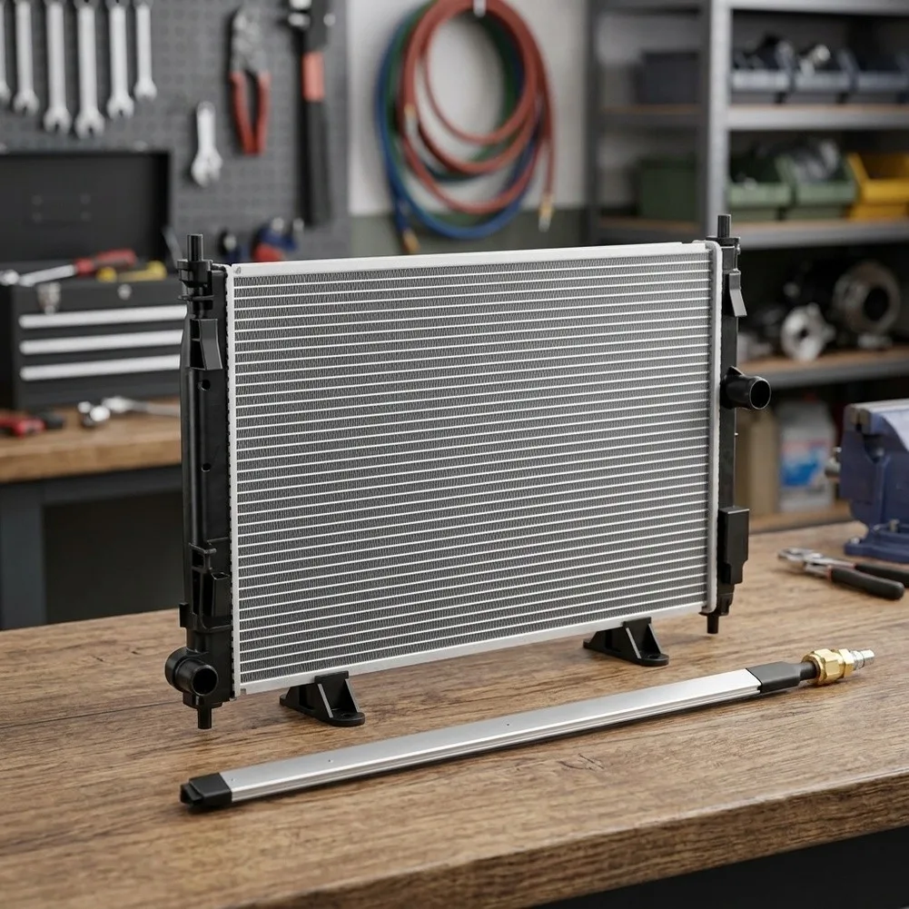 Polished 304 Stainless Steel Radiator Cleaning Wand 24 inch with Solid Brass Connectors and Straight Jet Nozzle
