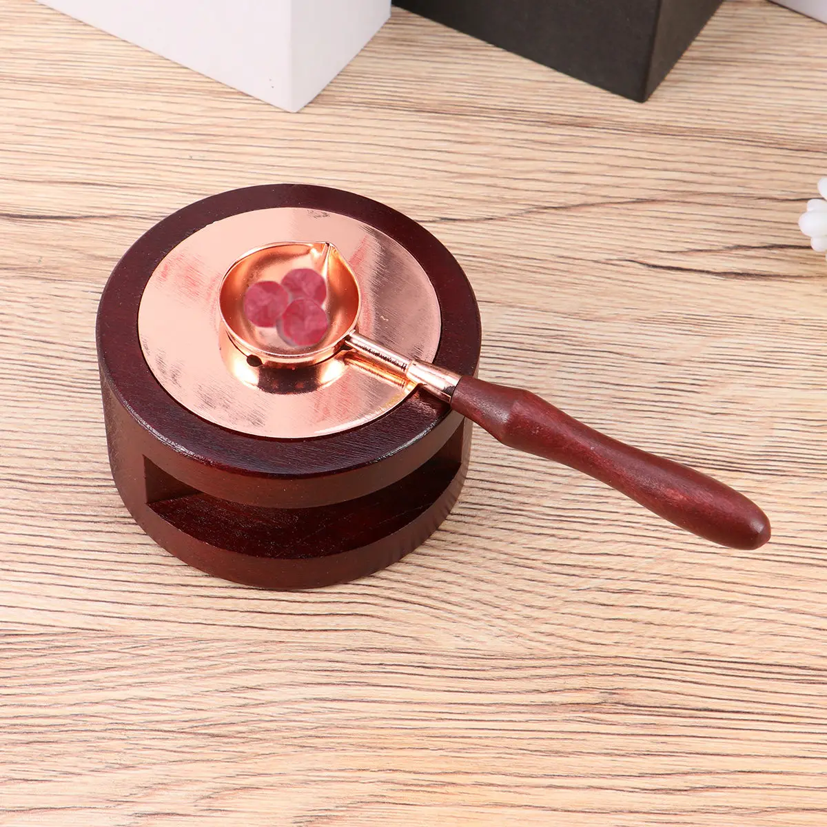 

Furnace Set Sealing Wax Sticks Melt Melting Pot Small Burner Metalic Red Cauldron