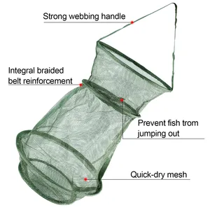 Câu cá có thể đánh cá Sougayilang, 3 lớp, lưới tròn, gấp, 25cm, 35cm, 42cm, 50cm, giá rẻ, kích thước 4 6 Câu cá bán hàng chính Tarrafa Lưới 4 - №2