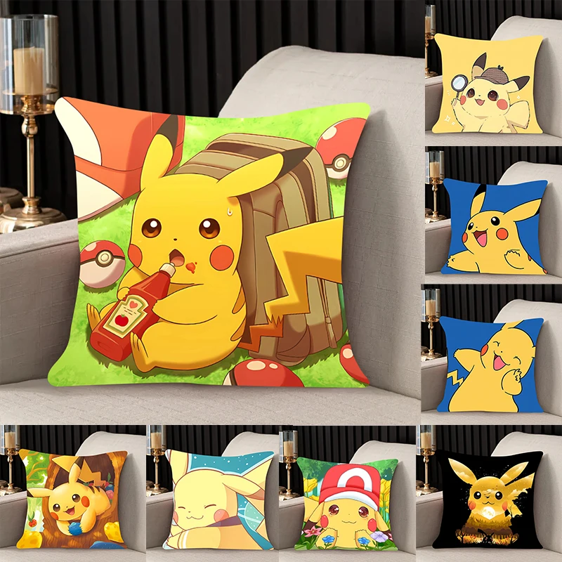 

Pillow Cover Pikachu Birthday Wedding Gifts 50x50 Cushions Covers Dakimakura Throw Pillows iving room Pillowcase Fashion lovely