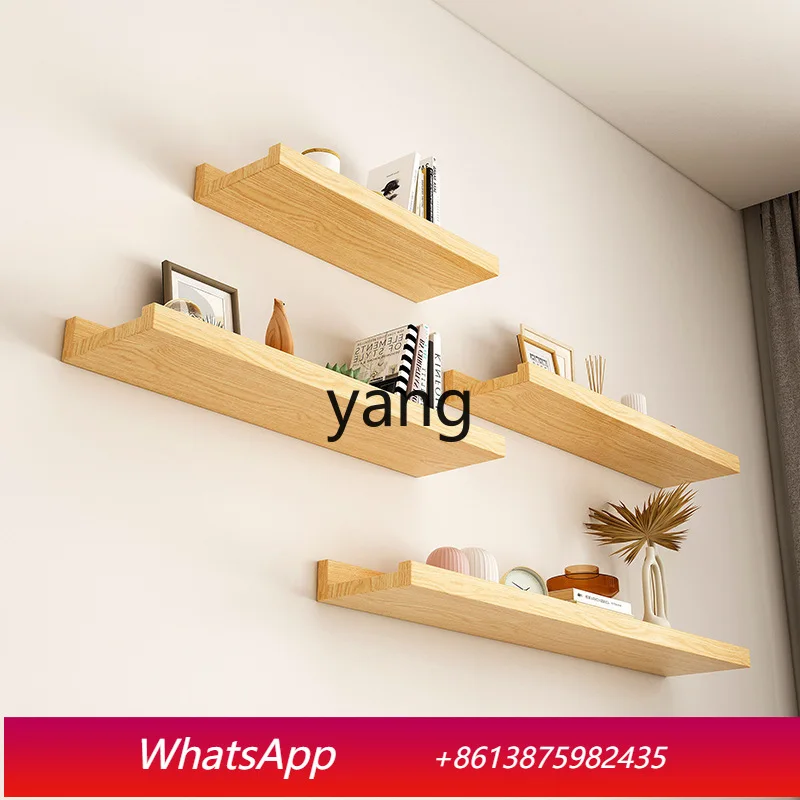 

CX Nordic style wall solid wood shelf living room baffle TV background wall decoration