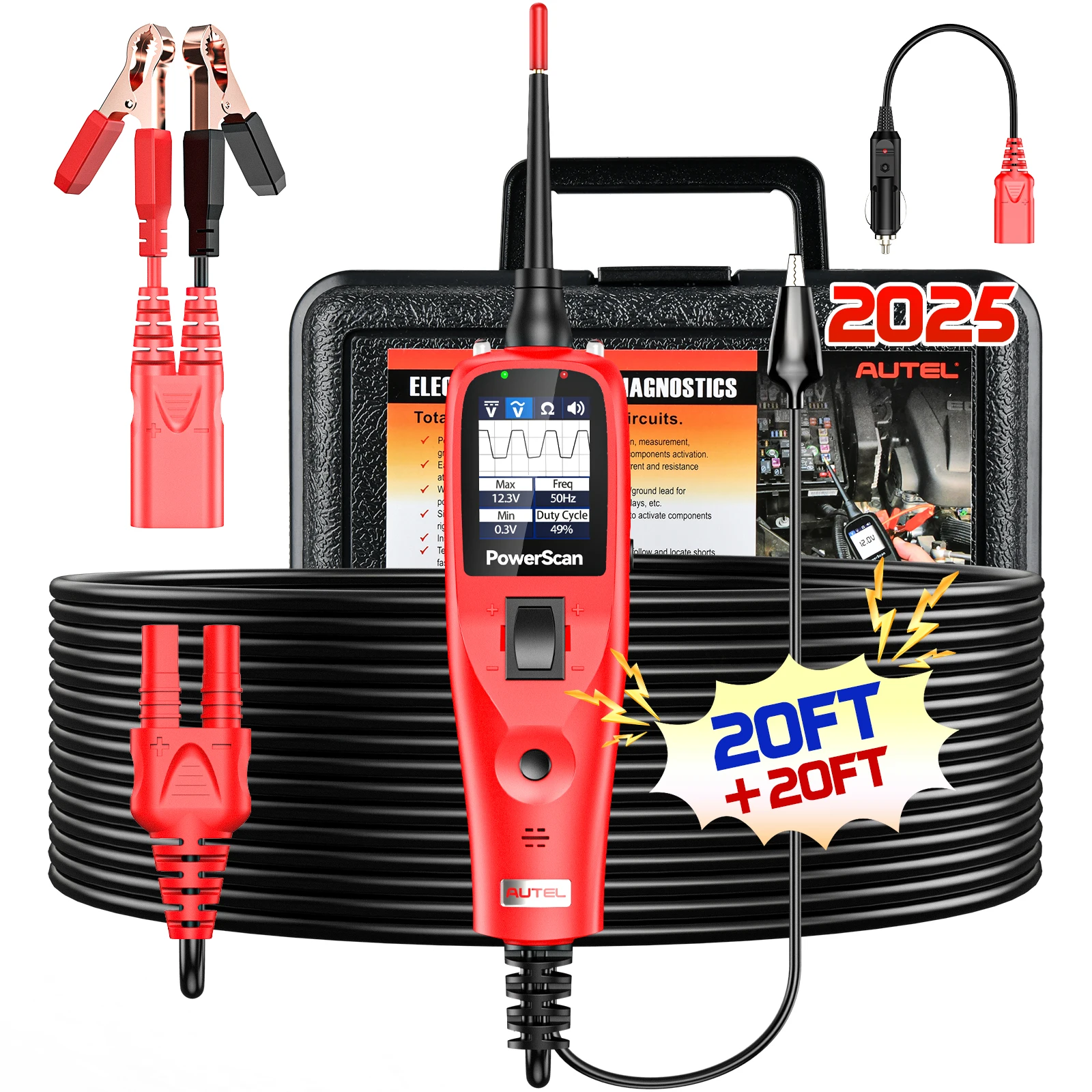مراجعات وتحليل لجهاز Autel PowerScan PS100: أداة تشخيصية موثوقة لفحص الدوائر الكهربائية في السيارات