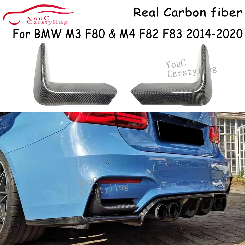 

F80 Real Carbon Fiber Rear Bumper Splitter For BMW M3 M4 F80 F82 Sedan Coupe Cabriolet 2014-2020 Car Rear Lip Spoiler Splitter