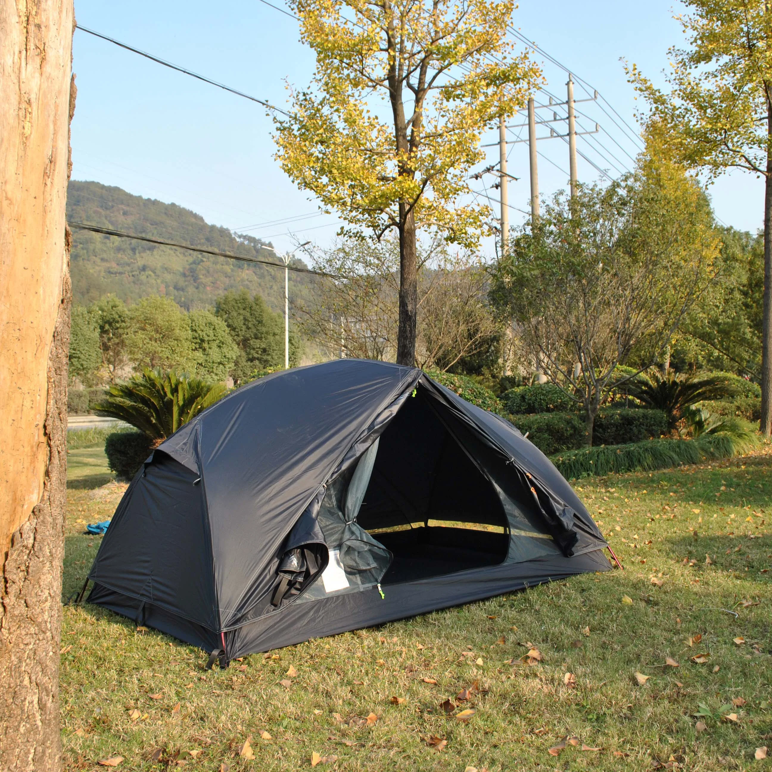 Imagem -06 - Ultraleve Nylon Camping Tent Pessoa Tent com Pegada 20d Czx435b ao ar Livre 20d Preto