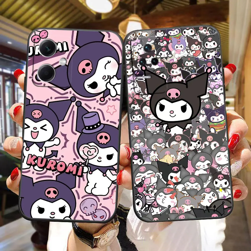 Funda de silicona para teléfono móvil, carcasa bonita de gato Kawaii Kuromi para Redmi K60 K40 Gaming K30 13C 12C 12 10 10C 9T 9C 9A 9 8 7 A1 A2