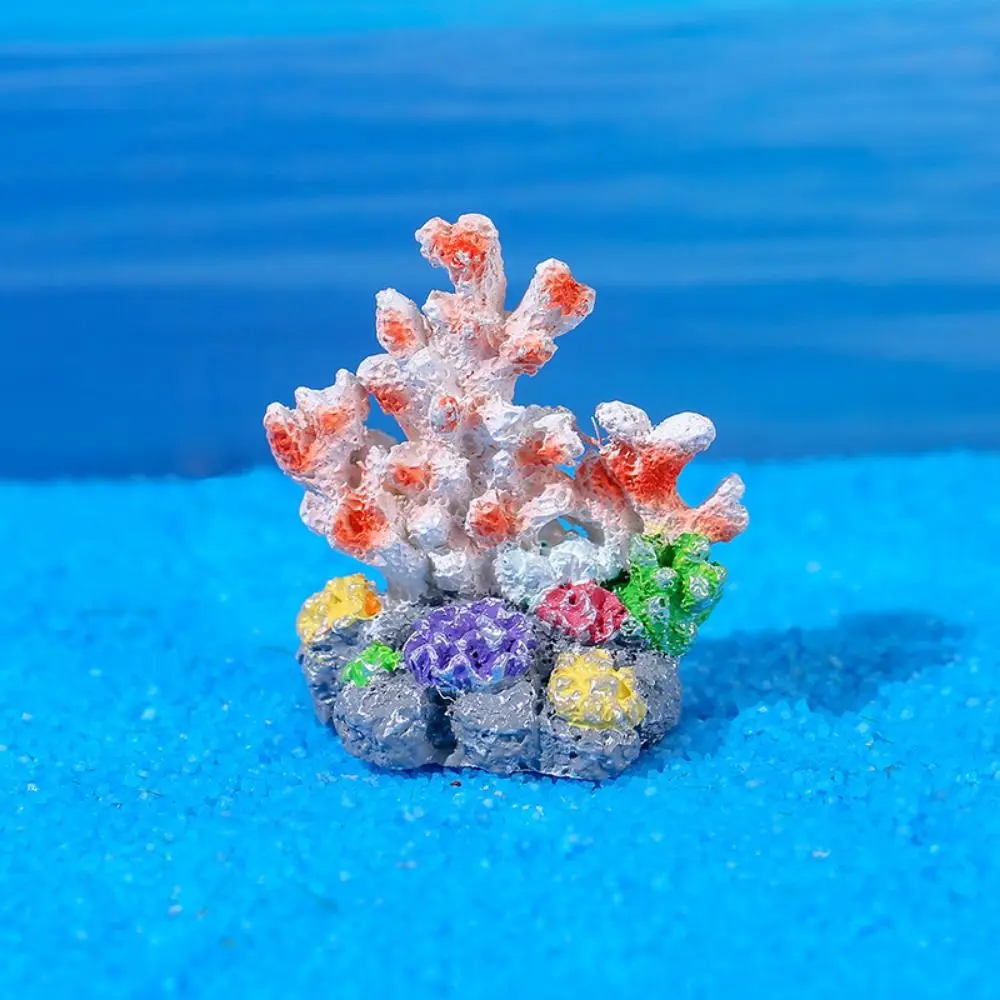 9pcs/set Decorative Coral Micro Landscape Resin Lifelike Simulated Underwater Coral Multicolor Miniature Jellyfish Aquarium