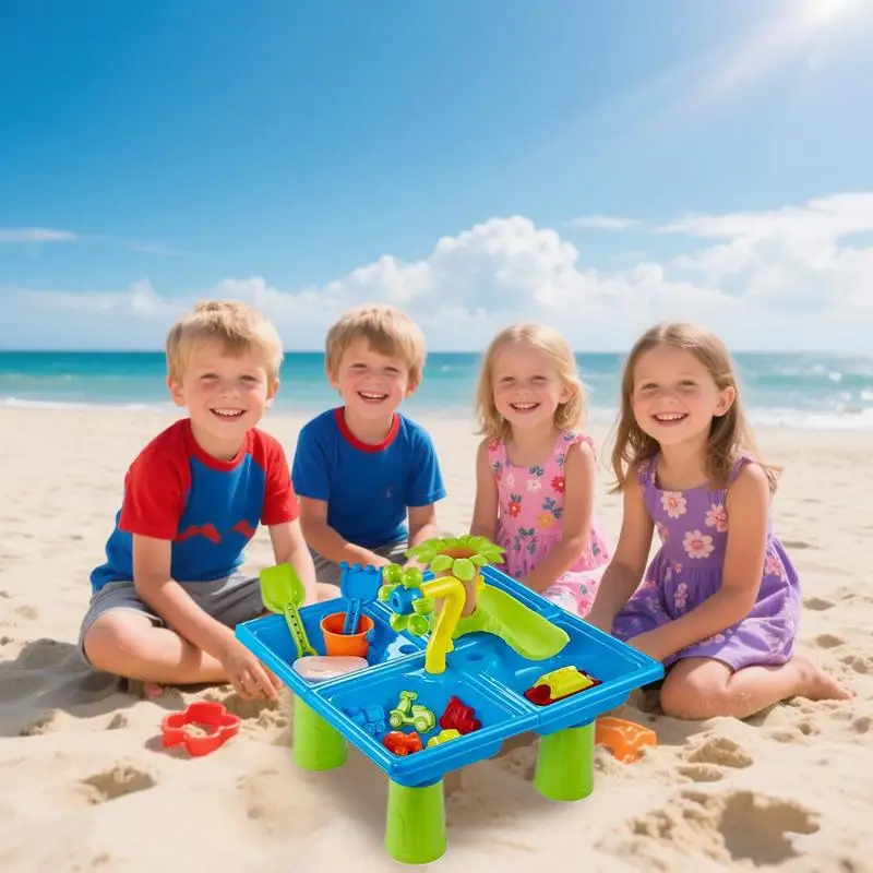 Outdoor Sand Table Sand And Water Table Beach Toys Educational Sensory Playset Bath Game Accessories Garden Toy For Indoor Boys