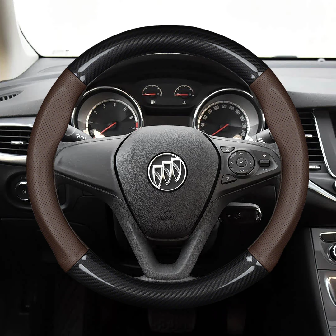 

Carbon fiber Leather Steering Wheel Cover for Buick Enclave Envision Lacrosse Encore GX Avenir ST Sport Regal Sportback TourX GS