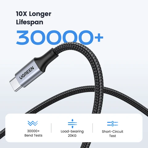 UGREEN PD100W USB-C кабель 5A для быстрой зарядки iPhone, Samsung, MacBook — фото модели