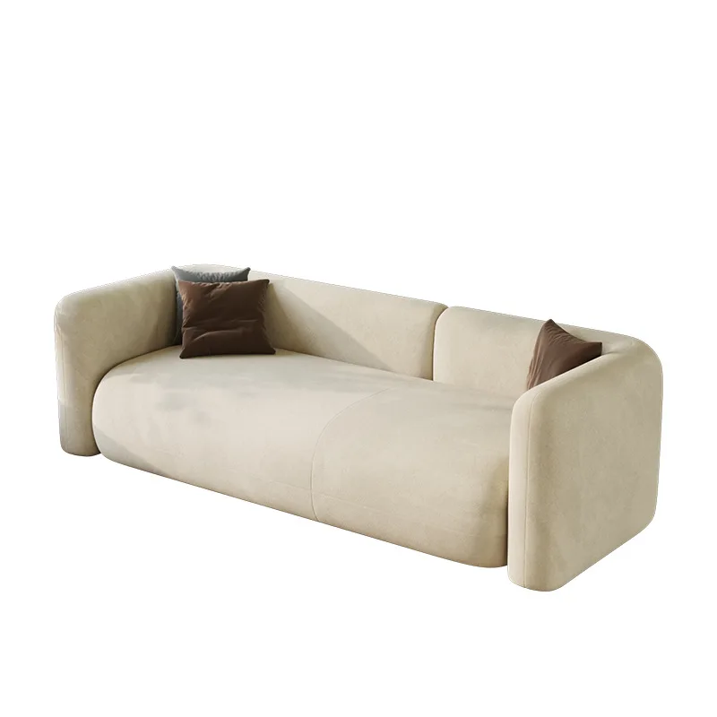 

Apartment Living Room Studio Fabric Sofa Modern Simple Small Apartment Straight Row Sofa