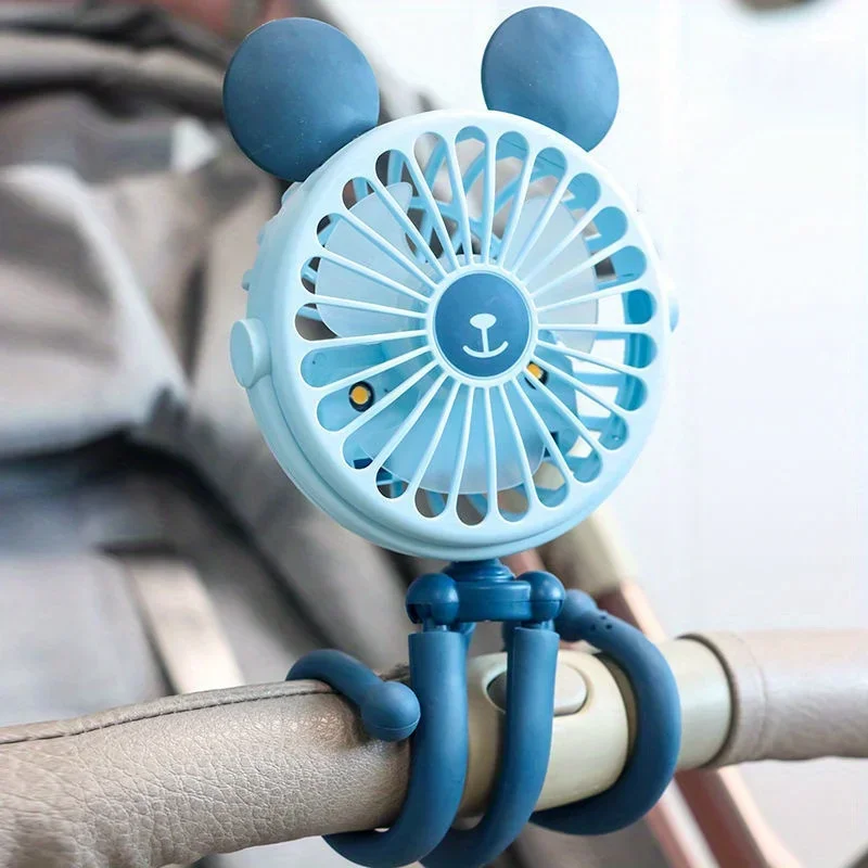 Portable Stroller Fan Octopus Electric Cart Handle Bar Fan Rechargeable Camping Silent Ultra-Portable Fan For Travel Car Seat
