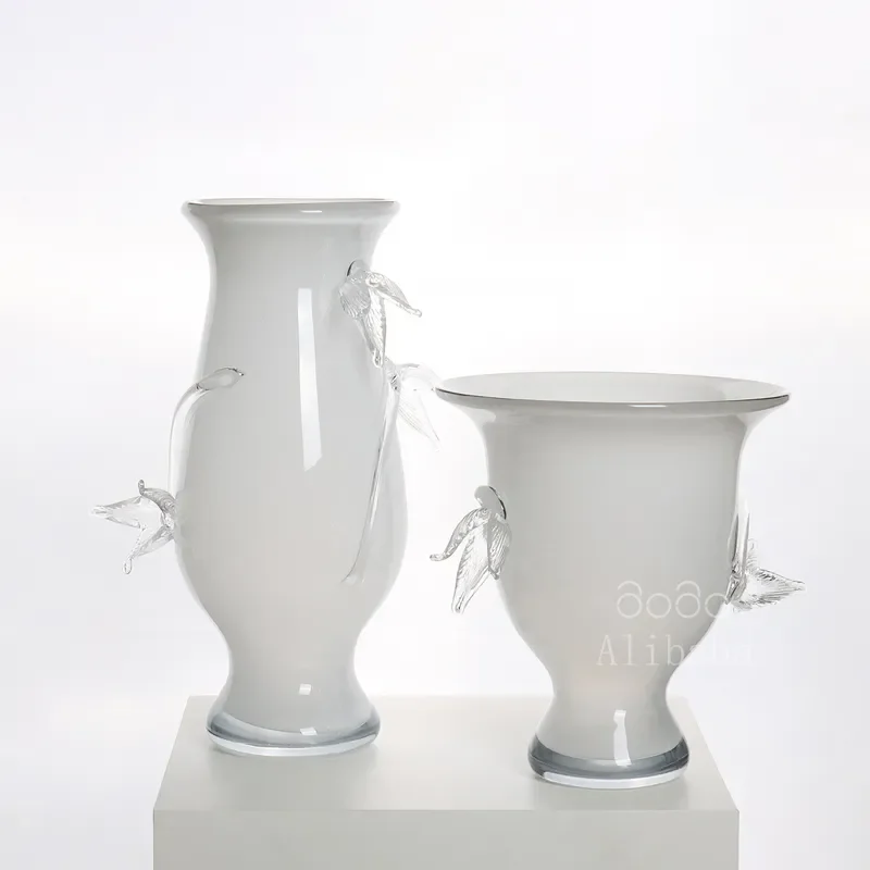 Nordic Handmade Double Headed Flower Glazed Vase Light Luxury Art Home Decor Creative Heavy Industry Style Soft Decoration