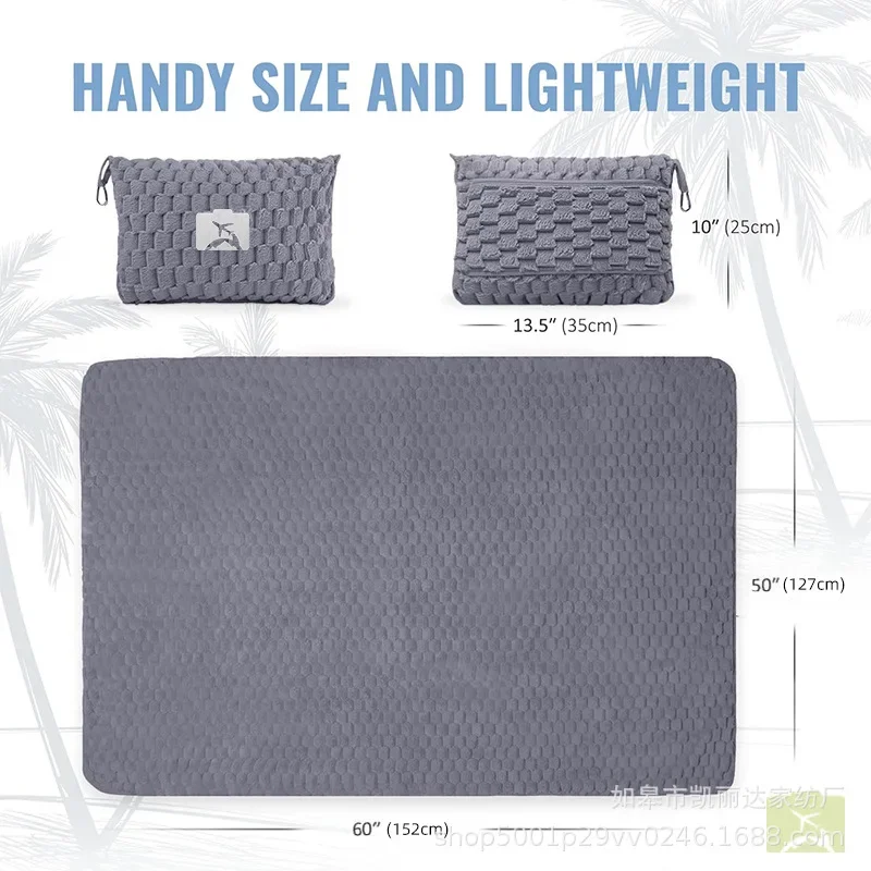 Ultra Soft 2-in-1 Flannel Travel Blanket with Pillow - Portable Luggage Case, Foldable Multi-Purpose Aircraft