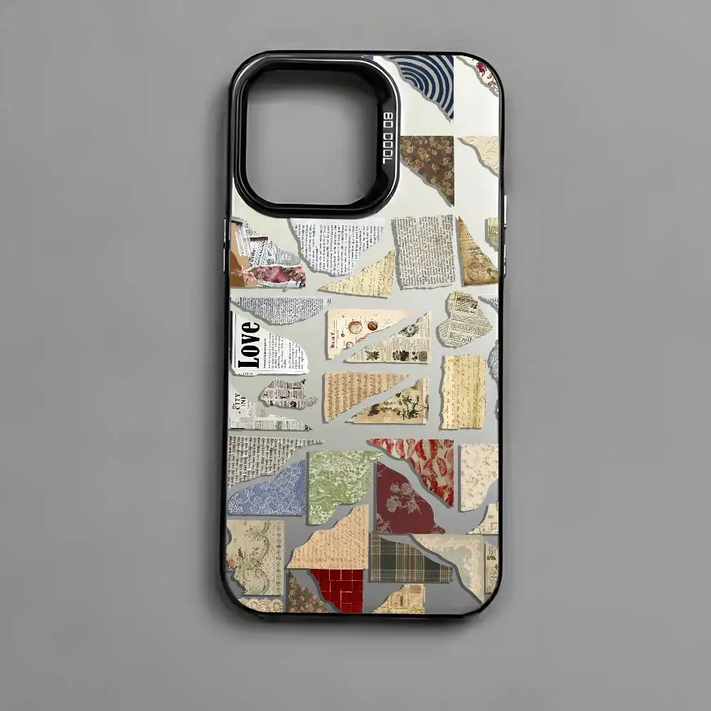 Art Shredded Tatter INS Telefoonhoesje voor IPhone 17 16 15 14 13 12 11 Plus Pro Max Veelkleurige Aurora Laser Schokbestendig Funda Cover