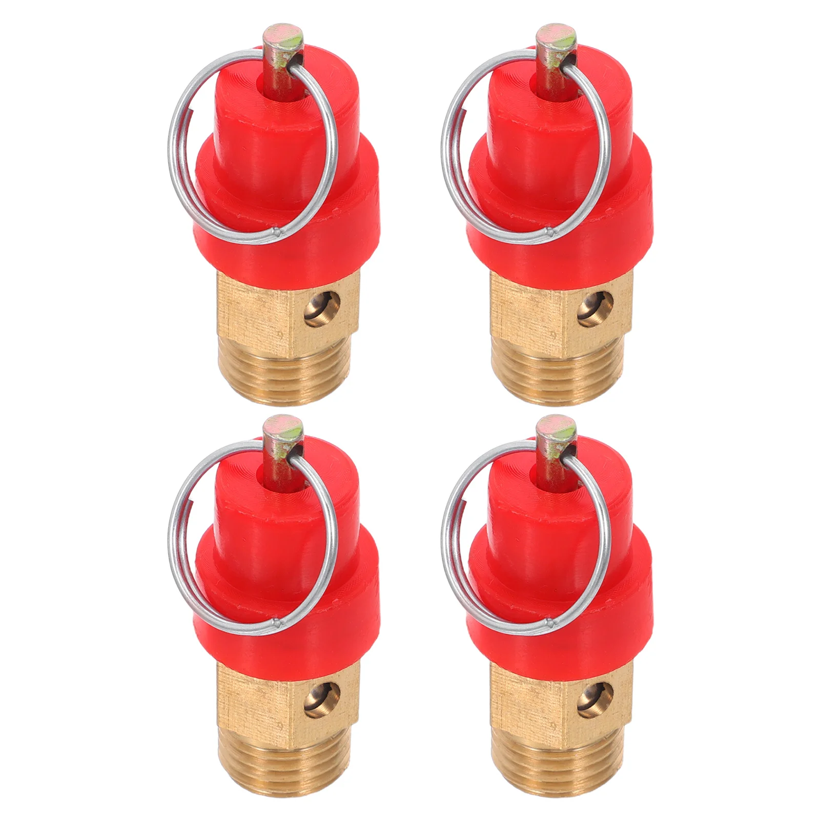 

4Pcs Durable Brass Air Compressor Safety Valve 0.8mpa Automatic Exhaust Standard Interface for Industrial and Home