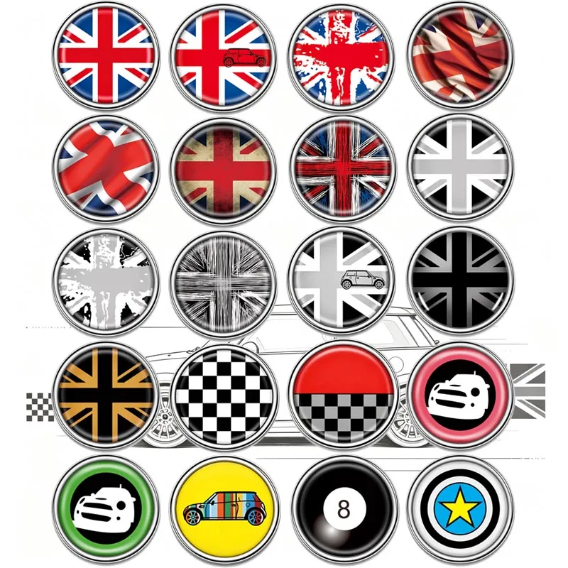 3D Metal Round Car Emblem Badge Union Jack Sticker For MINI Cooper JCW C R55 R56 F55 F56 R60 R50 Pillar Rear Window Auto Styling