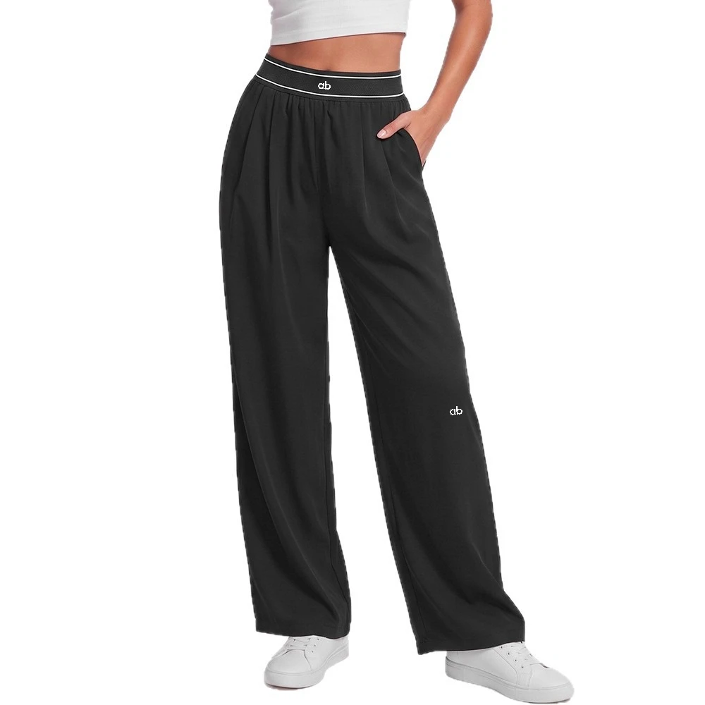 2026 Women's Loose Casual Sports High Waist Yoga Pants Breathable and Comfortable Versatile Trousers Women Wide Leg Sports Pants image 4